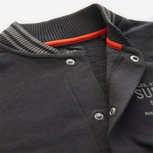 Load image into Gallery viewer, Black Subscribe Varsity Bomber Jacket