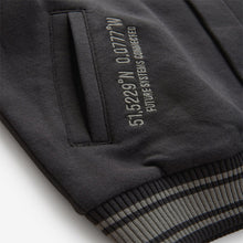 Load image into Gallery viewer, Black Subscribe Varsity Bomber Jacket