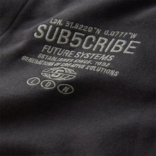 Load image into Gallery viewer, Black Subscribe Varsity Bomber Jacket