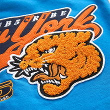 Load image into Gallery viewer, Cobalt Blue Varsity Bomber Jacket (3-12yrs)