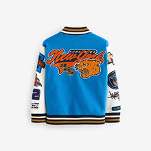 Load image into Gallery viewer, Cobalt Blue Varsity Bomber Jacket (3-12yrs)