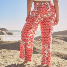 Load image into Gallery viewer, Pink Wide Leg Trousers With Linen