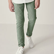 Load image into Gallery viewer, Mineral Green Skinny Fit Stretch Chino Trousers