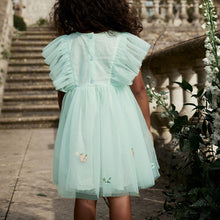 Load image into Gallery viewer, Pale Blue Embroidered Mesh Party Dress (3mths-5-6yrs)