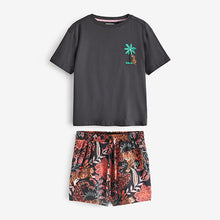 Load image into Gallery viewer, Charcoal Grey Safari Cotton Short Set Pyjamas