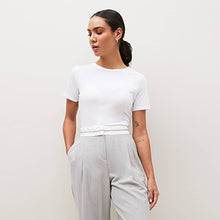 Load image into Gallery viewer, White The Everyday Crew Neck Cotton Rich Short Sleeve T-Shirt