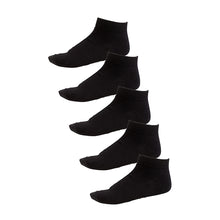 Load image into Gallery viewer, Black 5 Pack Trainer Socks