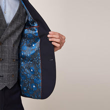 Load image into Gallery viewer, Navy Blue Slim Fit Two Button Suit: Jacket