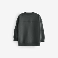 Load image into Gallery viewer, Charcoal Grey Sweatshirt Utility Crew Neck Sweat Top (3-12yrs)