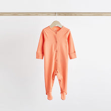 Load image into Gallery viewer, Green/Blue/Orange Baby Cotton Sleepsuits 3 Pack (0-1.5 to 2-yrs)