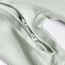 Load image into Gallery viewer, Blue / Grey 100% Cotton Baby Zip Sleepsuits 3 Pack