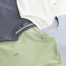 Load image into Gallery viewer, Blue/Sage/White/Charcoal Regular Fit 100% Cotton T-Shirts 4 Pack