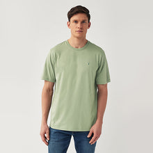 Load image into Gallery viewer, Blue/Sage/White/Charcoal Regular Fit 100% Cotton T-Shirts 4 Pack