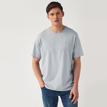 Load image into Gallery viewer, Blue/Sage/White/Charcoal Regular Fit 100% Cotton T-Shirts 4 Pack