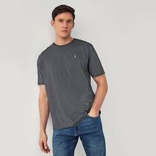 Load image into Gallery viewer, Blue/Sage/White/Charcoal Regular Fit 100% Cotton T-Shirts 4 Pack