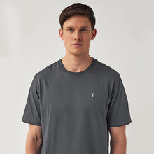Load image into Gallery viewer, Blue/Sage/White/Charcoal Regular Fit 100% Cotton T-Shirts 4 Pack