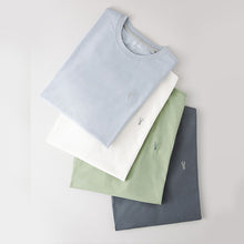 Load image into Gallery viewer, Blue/Sage/White/Charcoal Regular Fit 100% Cotton T-Shirts 4 Pack