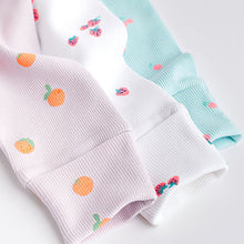 Load image into Gallery viewer, White/Blue Baby 100% Cotton Sleepsuits 3 Pack