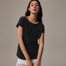 Load image into Gallery viewer, Black Cap Sleeve T-Shirt Top