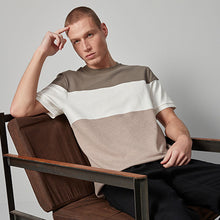 Load image into Gallery viewer, Neutral Textured Colour Block T-Shirt