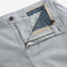 Load image into Gallery viewer, Light Blue Texture Straight Fit Stretch Chinos Shorts