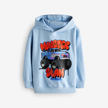 Load image into Gallery viewer, Blue Monster Truck Graphic Hoodie (3-12yrs)