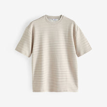 Load image into Gallery viewer, Grey Single Relaxed Fit Ottoman Texture 100% Cotton T-Shirts