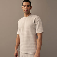 Load image into Gallery viewer, Grey Single Relaxed Fit Ottoman Texture 100% Cotton T-Shirts