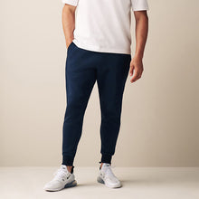 Load image into Gallery viewer, Navy Slim Fit Cotton Blend Cuffed Joggers