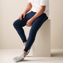 Load image into Gallery viewer, Navy Slim Fit Cotton Blend Cuffed Joggers