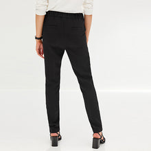 Load image into Gallery viewer, Black Tailored Elastic Back Skinny Trousers