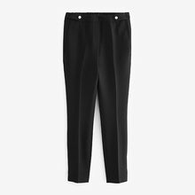 Load image into Gallery viewer, Black Tailored Elastic Back Skinny Trousers