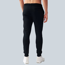Load image into Gallery viewer, Black Slim Fit Cotton Blend Cuffed Joggers