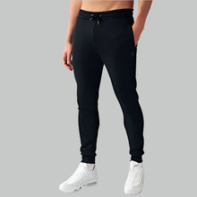 Load image into Gallery viewer, Black Slim Fit Cotton Blend Cuffed Joggers