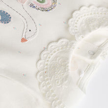 Load image into Gallery viewer, White/Blue Baby 100% Cotton Sleepsuits 3 Pack (0-3yrs)