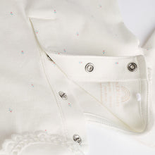 Load image into Gallery viewer, White/Blue Baby 100% Cotton Sleepsuits 3 Pack (0-3yrs)