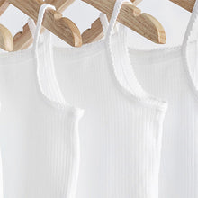 Load image into Gallery viewer, White White 5 Pack Strappy Vest Bodysuits (0mth-3yrs)