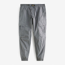 Load image into Gallery viewer, Light Blue Grey Regular Tapered Fit Stretch Utility Cargo Trousers