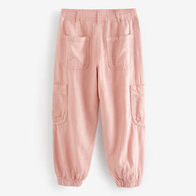 Load image into Gallery viewer, Pink Linen Mix Cargo Trousers