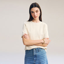 Load image into Gallery viewer, Oatmeal Cream Heavyweight Short Sleeve Crew Neck T-Shirt