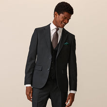 Load image into Gallery viewer, Black Slim Fit Textured Suit Jacket