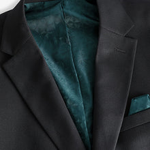 Load image into Gallery viewer, Black Slim Fit Textured Suit Jacket