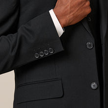Load image into Gallery viewer, Black Slim Fit Textured Suit Jacket