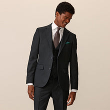 Load image into Gallery viewer, Black Slim Fit Textured Suit Jacket