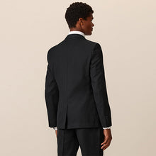 Load image into Gallery viewer, Black Slim Fit Textured Suit Jacket