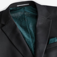 Load image into Gallery viewer, Black Slim Fit Textured Suit Jacket