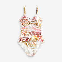 Load image into Gallery viewer, Ecru Natural Leaf Tummy Shaping Control Swimsuit