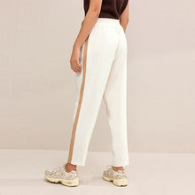Load image into Gallery viewer, Ecru Cream/Camel Side Stripe Taper Trousers