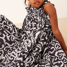 Load image into Gallery viewer, Black Swirl Print Tie Shoulder Printed Summer Dress (3-12yrs)