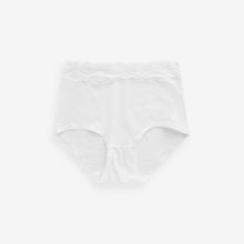 Load image into Gallery viewer, White/Blue/Yellow Full Brief Cotton and Lace Knickers 4 Pack